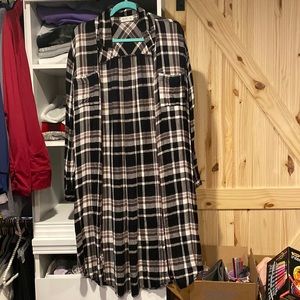 Long Plaid Coverup